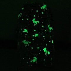 Kahepoolne flanell – Glow in Dark vilt ükssarvik – Eriti pehme – H цена и информация | Детское постельное бельё | kaup24.ee