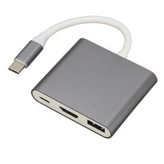 Kolm ühes USB C jaotur USB C to USB3.0 USB C kõrglahutusega multimeediumiliidese multiport jaotur Windowsi jaoks operatsioonisüsteemi jaoks hind ja info | USB jagajad, adapterid | kaup24.ee