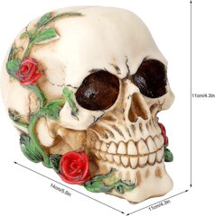 Украшение Черепа На Хэллоуин, Ужасный Скелет Черепа Из Смолы С Поделками Из Розовых Цветов цена и информация | Рождественские украшения | kaup24.ee