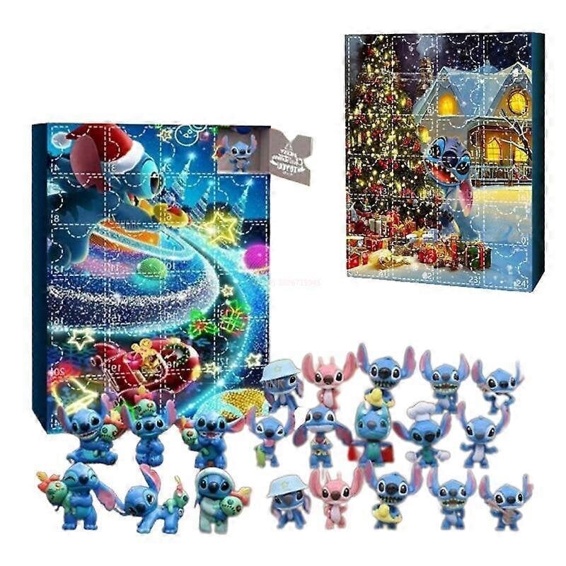 24tk komplekt Stitch Figuur Jõulude advendikalender kinkekarp Lilo Stitch Animefiguurid 2023 Countdown PVC mudelmänguasjad lastele hind ja info | Jõulukaunistused | kaup24.ee