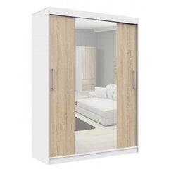 Шкаф NORE CLP 150 с зеркалом, белый/дубовый цвет цена и информация | Шкафы | kaup24.ee