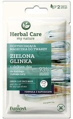 Puhastav näomask rohelise saviga Farmona Herbal Care 2 x 5 ml hind ja info | Näomaskid, silmamaskid | kaup24.ee