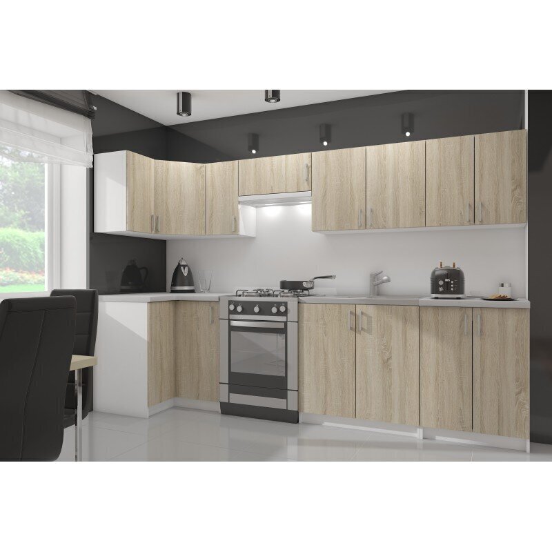 Seinapealne köögikapp NORE Lima W40 D1, valge/tamme värv hind ja info | Köögikapid | kaup24.ee