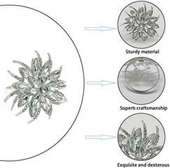 Набор из 12 серебряных колец для салфеток, роскошный держатель для салфеток в виде цветка со стразами для свадеб, дней рождения, пасхальных рождественских праздников, с подарочной коробкой, серебристый цена и информация | Рождественские украшения | kaup24.ee