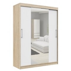 Шкаф NORE CLP 150 с зеркалом, дубовый цвет/белый цена и информация | Шкафы | kaup24.ee