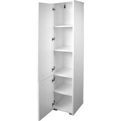 Высокий шкафчик-полка для ванной комнаты NORE Fin с 2 дверками, белый цена и информация | Шкафчики для ванной | kaup24.ee