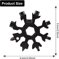 18-ühes lumehelbe multitööriist, lumemutrivõti, mutrivõtme kruvikeeraja avaja, roostevabast terasest lumehelbe mutrivõti reisimiseks telkimiseks seiklus igapäevaseks tööriistad jõulukingid hind ja info | Käsitööriistad | kaup24.ee