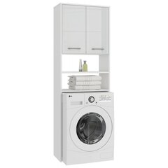 Шкафчик над стиральной машиной NORE Fin, белый глянцевый цена и информация | Шкафчики для ванной | kaup24.ee