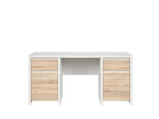 Письменный стол BRW Kaspian 2D2S/160, белый/светло-коричневый цена и информация | Компьютерные, письменные столы | kaup24.ee