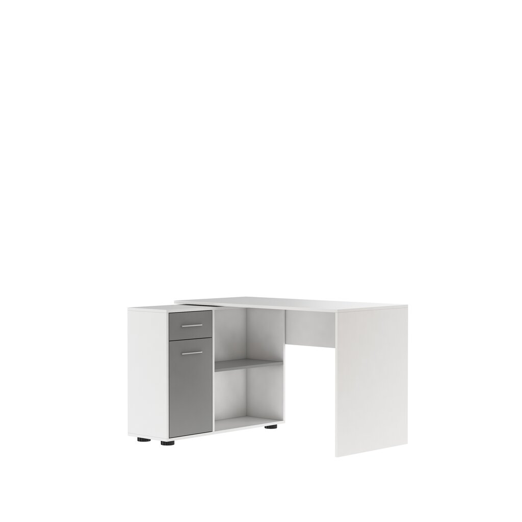 Kirjutuslaud Adrk Furniture Saulo, valge/hall hind ja info | Arvutilauad, kirjutuslauad | kaup24.ee