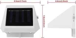 Солнечные светильники для столбов ограждения, треугольные, водонепроницаемые, 4 светодиодных светильника безопасности для патио, лестниц, сада, бассейна, доступа, теплый белый цвет цена и информация | Аксессуары для корпусов | kaup24.ee