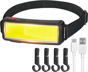 COB LED Headlamp, мощный USB-заряжаемый налобный фонарь, водонепроницаемый налобный фонарь 500 люмен 2 шт., рабочий фонарь для каски, для кемпинга, обслуживания автомобиля и строительства цена и информация | Аксессуары для корпусов | kaup24.ee