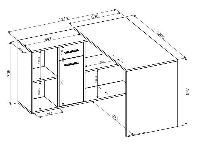 Kirjutuslaud Adrk Furniture Eliseo, tamm hind ja info | Arvutilauad, kirjutuslauad | kaup24.ee