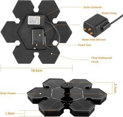1,5 Вт уличный солнечный фонтан, солнечный водяной насос, солнечный насос для фонтана, плавающий мини-фонтан для садового пруда, декоративный фонтан цена и информация | Аксессуары для корпусов | kaup24.ee