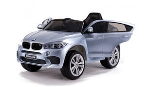 Laste ühekohaline elektriauto BMW X6, Hõbedane цена и информация | Электромобили для детей | kaup24.ee