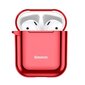 Ümbris Baseus Metallic Shining Ultra-thin Silicone Protector Case with Hook for Airpods, Red цена и информация | Kõrvaklappide tarvikud | kaup24.ee