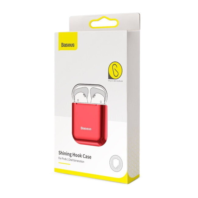 Ümbris Baseus Metallic Shining Ultra-thin Silicone Protector Case with Hook for Airpods, Red hind ja info | Kõrvaklappide tarvikud | kaup24.ee