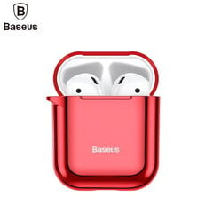 Ümbris Baseus Metallic Shining Ultra-thin Silicone Protector Case with Hook for Airpods, Red hind ja info | Kõrvaklapid | kaup24.ee