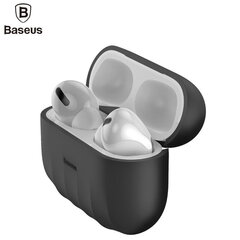 Чехол Baseus Shell Silica Silicone-gel Protective case for Apple Airpods Pro (MWP22ZM/A), Black цена и информация | Наушники | kaup24.ee