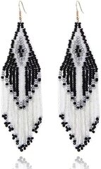 Tuttkõrvarõngad naistele India kõrvarõngad Käsitsi valmistatud Seed Beaded kõrvarõngad teismelistele tüdrukutele Long Fringe kõrvarõngad American Dangle sõrmused hind ja info | Kõrvarõngad | kaup24.ee