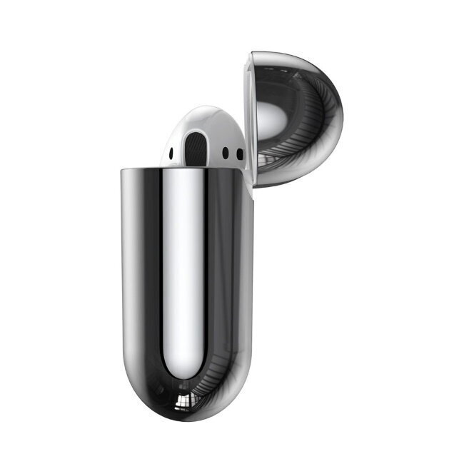 Ümbris Baseus Metallic Shining Ultra-thin Silicone Protector Case with Hook for Airpods, Silver цена и информация | Kõrvaklapid | kaup24.ee