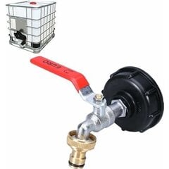 1/2" IBC paagisegisti 1000L vihmaveekogumiskraan, IBC veepaagi adapteriga topelt messingist kraan, valmistatud PP-st, jämeda keermega 60 mm (1/2") цена и информация | Аппликации, декорации, наклейки | kaup24.ee