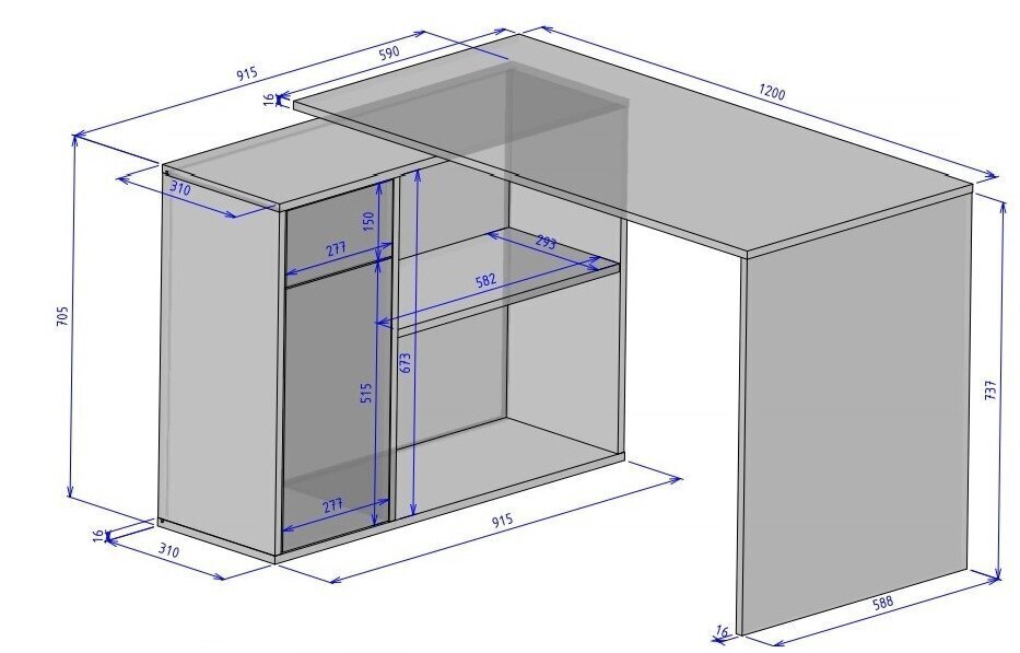 Kirjutuslaud Adrk Furniture Saulo, valge цена и информация | Arvutilauad, kirjutuslauad | kaup24.ee