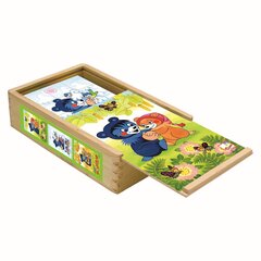 Деревянные кубики Bino Медведь, 15 д. цена и информация | Развивающие игрушки и игры | kaup24.ee