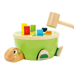 Puidust löömise mänguasi haamriga Bino Kilpkonn цена и информация | Развивающие игрушки | kaup24.ee