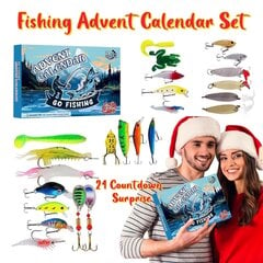 (1 komplekt(24tk)Stiil C)Kalapüük Advendikalender Püügipeibutis 24 päeva jõulupüha Countdown Jõuluüllatus Kalasööt Kingitus Fisherile Täiskasvanud Meestele Teismelisele poisile цена и информация | Календари, ежедневники | kaup24.ee