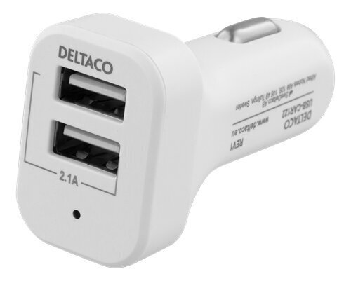 Deltaco USB-CAR121, 2xUSB-A, 2.1A hind ja info | Mobiiltelefonide laadijad | kaup24.ee