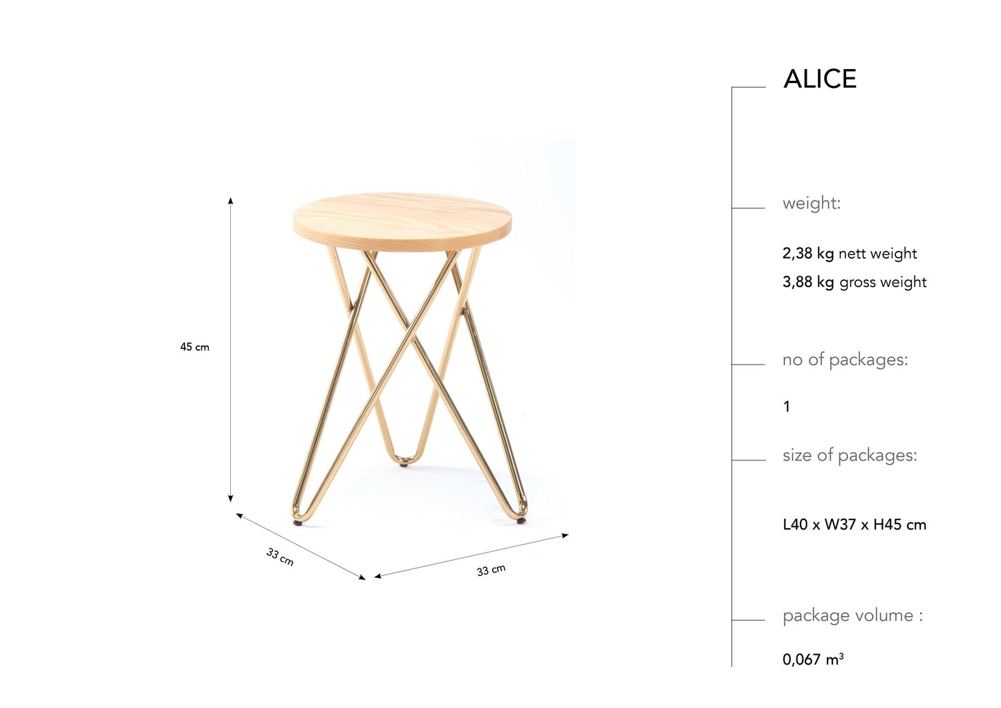 Söögitoa taburet BSL Concept Alice, pruun hind ja info | Söögilaua toolid, köögitoolid | kaup24.ee