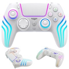 Juhtmevaba PS4 PC pad valge,RGB valgustus vibratsioon цена и информация | Джойстики | kaup24.ee