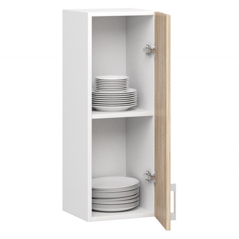 Seinapealne köögikapp NORE Lima W30 D1, valge/tamme värv hind ja info | Köögikapid | kaup24.ee