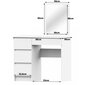 Meigilaud T-6/SL peegliga 500x600 mm, valge hind ja info | Tualettlauad | kaup24.ee