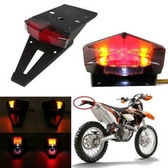 Universaalne Dirt Bike LED tagumine piduri tagatuli suunatuli maastikul maastikuratta mootorratas must+punane hind ja info | LED ribad | kaup24.ee