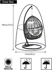 Garden Rattan Wicker veekindel ripptooli mööbli kate - muna kaitsev kate Tool - 210D Oxford polüester PVC kate hind ja info | Lauaplaadid | kaup24.ee