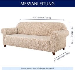 Stretch Damask diivani kate - Diivani kate - Tugitooli kate - Elastne lillemuster - Libisemiskindel - Pehme kangas (2 istmega, beež pruun) hind ja info | Muud mööblitarvikud | kaup24.ee