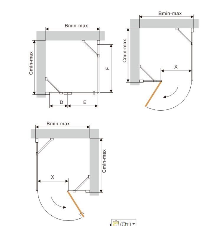 Dušikabiin Mexen Roma 80x70,80,90,100,110,120 cm, black цена и информация | Dušikabiinid | kaup24.ee