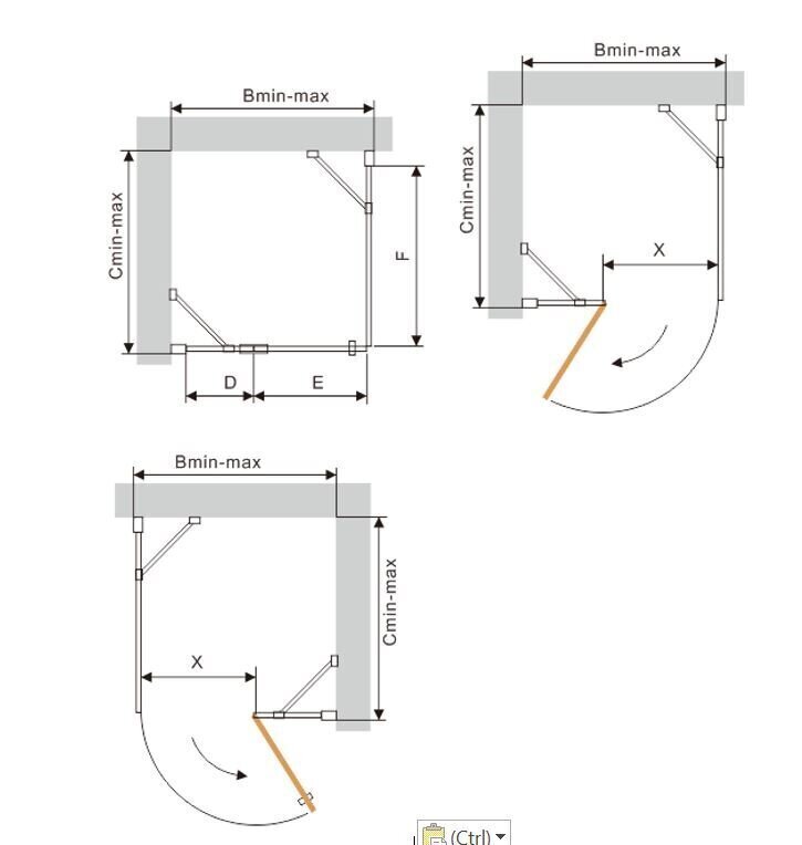 Dušikabiin Mexen Roma 120x70,80,90,100 grey цена и информация | Dušikabiinid | kaup24.ee