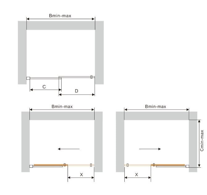 Duši lükanduks Mexen Omega, 8 mm, 100,110,120,130,140,150,160x190 cm grey hind ja info | Dušikabiinide uksed ja seinad | kaup24.ee