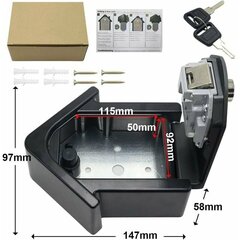 Seinale kinnitatav võtmeseif digitaalse koodi ja hädaabivõtmetega, suur võtmeseif XL-suuruses välimine võtmekast kodu, kontori, tehase, garaažide jaoks (must) hind ja info | Muud mööblitarvikud | kaup24.ee
