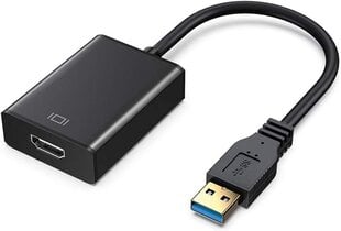 USB-HDMI-adapter, USB 3.0/2.0-HDMI-adapter, 1080P HD-videokaabel, arvuti konverter, sülearvuti, HDTV, ühildub operatsioonisüsteemiga Windows XP/10/8/7 hind ja info | Muud mööblitarvikud | kaup24.ee