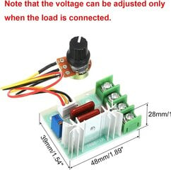 4tk 2000W vahelduvvoolu mootori kiiruse regulaator koos juhtmega, dimmeri mooduli kiiruse regulaator, 110-220V 25A reguleeritav pingeregulaator hämardamise reguleerimiseks hind ja info | Muud mööblitarvikud | kaup24.ee