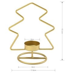 Jõulukaunistused kullast sepistatud rauast jõuluküünlahoidja puu ja tähekujuline jõuluküünlaalus (2 tk) цена и информация | Другие принадлежности для мебели | kaup24.ee