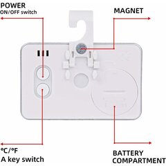 3X külmiku termomeeter Digitaalne sügavkülmiku termomeeter Külmkapi termomeeter Ruumi veekindel sügavkülmiku termomeeter LCD-ekraaniga koos konksuga temperatuuri lugemiseks hind ja info | Muud mööblitarvikud | kaup24.ee