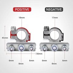 12 V akuklemm, aku klemmid kiirvabastusega pingutage kindlalt puhtast vasest aku pistik koos korrosioonivastase padjaga autodele, veoautodele, paatidele, haagissuvilatele 12/24 V цена и информация | Другие принадлежности для мебели | kaup24.ee