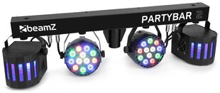 BeamZ Partybar 2x PAR + 2x Derby Световые эффекты на штативе цена и информация | Гудки для вечеринки Clown Face (4шт.) | kaup24.ee