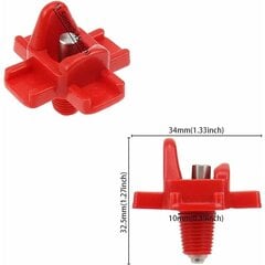 Plastikust ja 304 roostevabast terasest kana veejooturid automaatne kana nippeljootur, punane 32,5 x 34 mm jootmisjaoturi varustus kanahani linnule 10 tk hind ja info | Muud mööblitarvikud | kaup24.ee