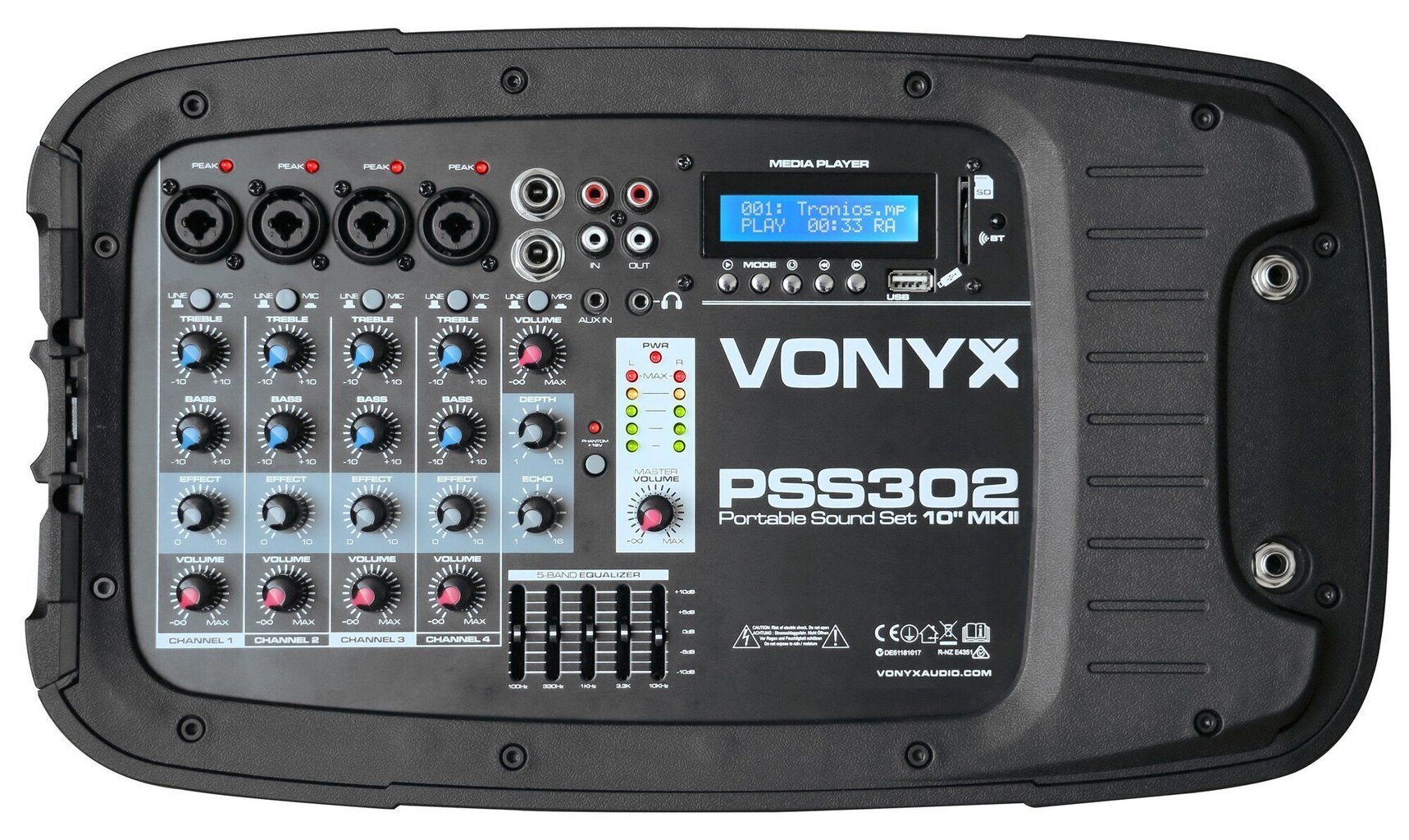 Vonyx PSS302 kaasaskantavate kõlarite komplekt 10 "SD / USB / MP3 / BT statiividel hind ja info | Kõlarid | kaup24.ee